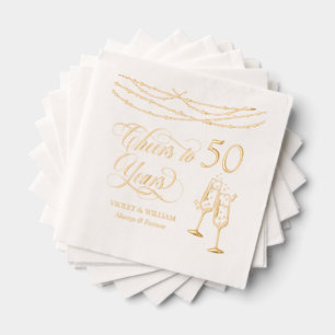 Serviettes Avec Dorure À la fête d'anniversaire de mariage de 50 ans