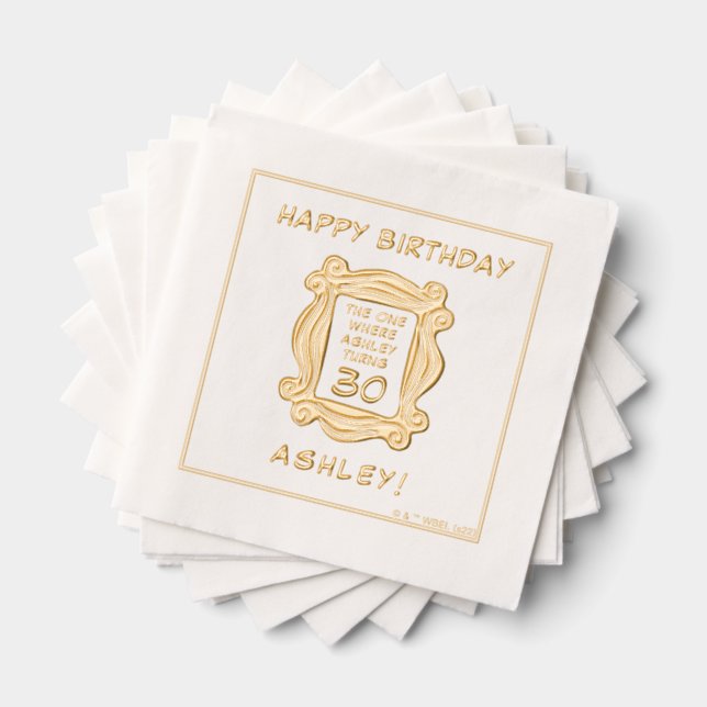 Serviettes Avec Dorure AMIS™ | Celui avec l'anniversaire (Insitu (empilé))