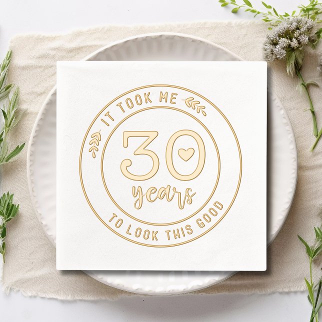 Serviettes Avec Dorure Amusant 30ème anniversaire fête Trente-trentième (Créateur téléchargé)