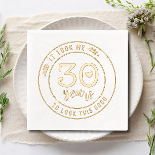 Serviettes Avec Dorure Amusant 30ème anniversaire fête Trente-trentième