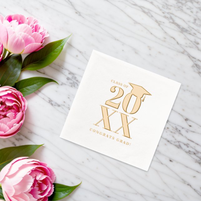 Serviettes Avec Dorure Année de remise de diplôme simple moderne (Insitu (Mariage))