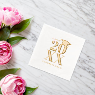 Serviettes Avec Dorure Année de remise de diplômes simple et moderne