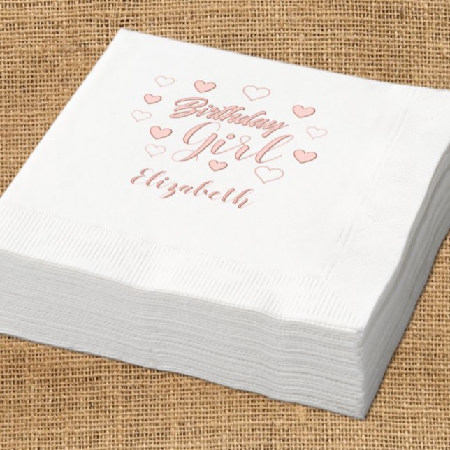 Serviettes Avec Dorure Anniversaire de coeurs (Créateur téléchargé)