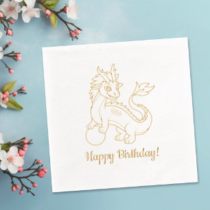Serviettes Avec Dorure Anniversaire de l'année du Dragon