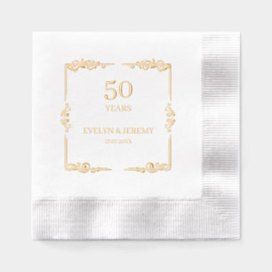 Serviettes Avec Dorure Anniversaire Mariage Art Nouveau élégant