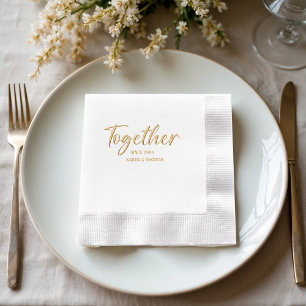 Serviettes Avec Dorure Anniversaire minimaliste simple du Mariage