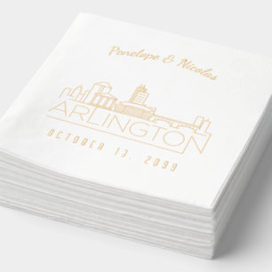 Serviettes Avec Dorure Arlington Mariage personnalisées Gold Foil