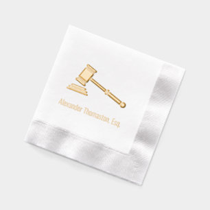 Serviettes Avec Dorure Avocat Juridique Juge Martea Law Professionnel Nom