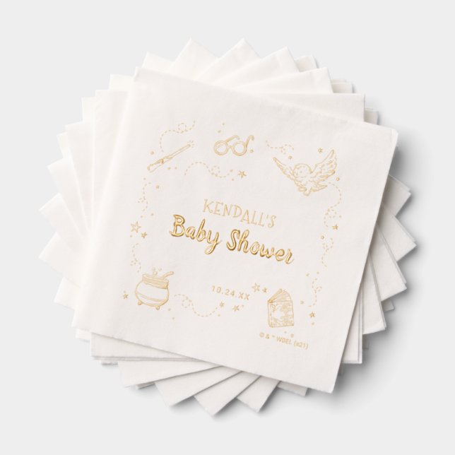 Serviettes Avec Dorure Baby shower Harry Potter (Insitu (empilé))