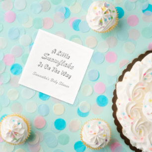 Serviettes Avec Dorure Baby Shower Petit Flocon de Neige