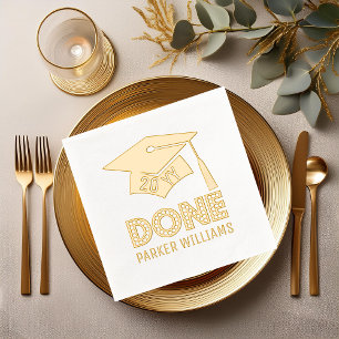Serviettes Avec Dorure Bac d'obtention du diplôme et Tassel Année de clas