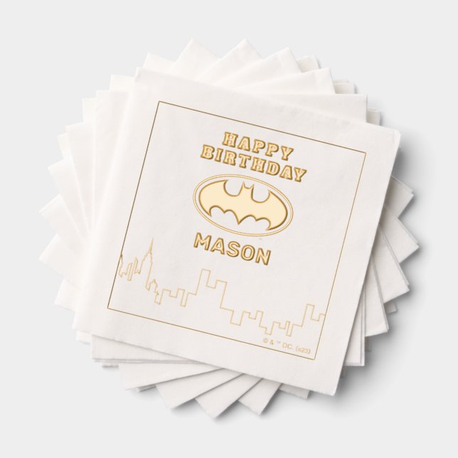 Serviettes Avec Dorure Batman - Gotham City | Anniversaire (Insitu (empilé))