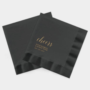 Serviettes Avec Dorure Black Gold Elegant Stylish Letting Cheers Event