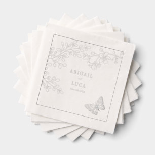 Serviettes Avec Dorure Bleu Chinoiserie Toile de Jouy Mariage