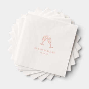 Serviettes Avec Dorure Boissons Doodles Tirées À La Main