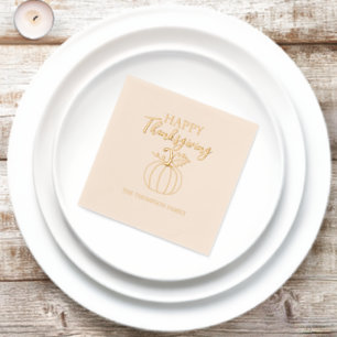 Serviettes Avec Dorure Bon thanksgiving citrouille Famille