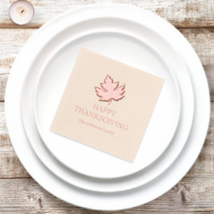 Serviettes Avec Dorure Bon thanksgiving Feuille d'automne