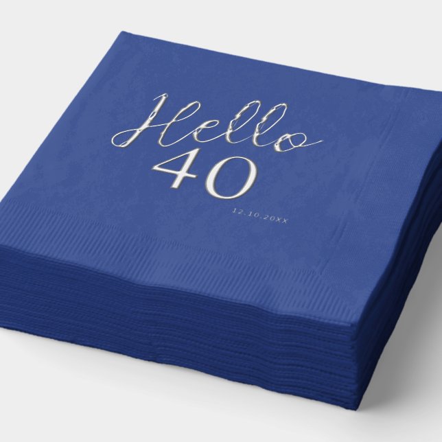 Serviettes Avec Dorure Bonjour Quarante Cinquante Anniversaire (Détail)