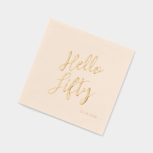 Serviettes Avec Dorure Bonjour Quarante Cinquante Anniversaire