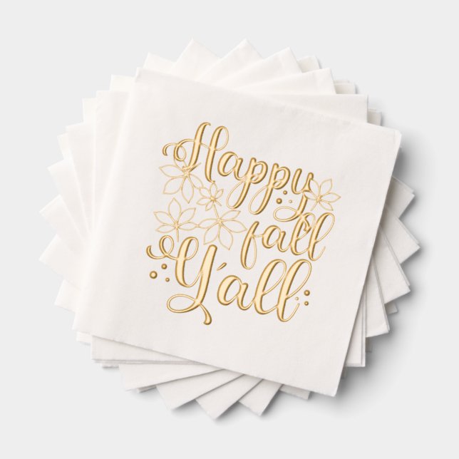 Serviettes Avec Dorure Bonne Chute à tous (Insitu (empilé))