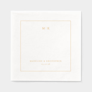 Serviettes Avec Dorure Bordure minimaliste élégante en or