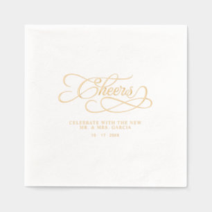 Serviettes Avec Dorure Bravo M. et Mme Mariage Calligraphy Gold