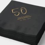 Serviettes Avec Dorure Brosse moderne Lettering 50th Birthday Party<br><div class="desc">Cette serviette personnalisée ajoutera des détails élégants à votre célébration du 50e anniversaire. Ce design est composé d'une simple écriture chic "50" avec du texte personnalisé. Les invitations correspondantes et fournitures de fête d'anniversaire sont disponibles dans ma boutique BaraBomDesign.</div>