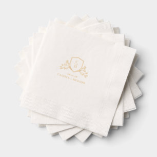 Serviettes Avec Dorure BRUNSWICK CREST Mariage de monogramme