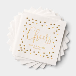 Serviettes Avec Dorure Bubbly Cheval Mariage Fête Foil Napkins