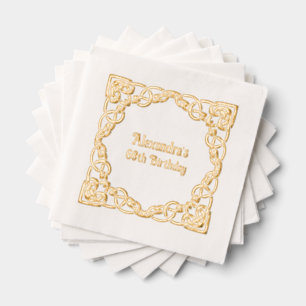 Serviettes Avec Dorure Cadre élégant de nœud celtique pour fête d'anniver