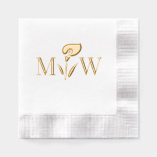 Serviettes Avec Dorure Calla Lily #2 Couple Mariage 2 Initial Monogramme