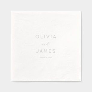 Serviettes Avec Dorure Calligraphie minimaliste élégante blanc cassé