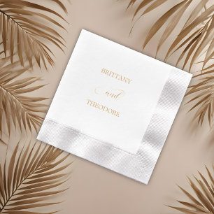 Serviettes Avec Dorure Calligraphie romantique Flourdissant Mariage