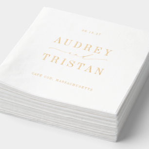 Serviettes Avec Dorure CAPE COD Mariage minimaliste moderne