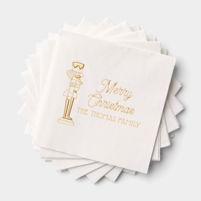 Serviettes Avec Dorure Casse-Noisette Festif Joyeux Noël Nom (Insitu (empilé))