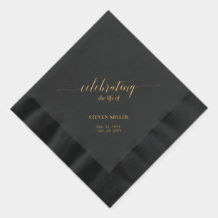 Serviettes Avec Dorure Célébration de la Vie Écriture Élégante pour Fun