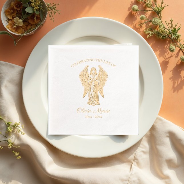 Serviettes Avec Dorure Célébration de la vie - Mémorial de l'ange (Créateur téléchargé)