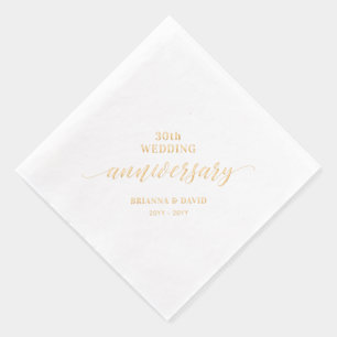 Serviettes Avec Dorure Célébration de l'anniversaire de mariage Renouvell