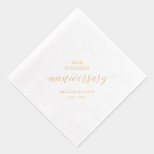 Serviettes Avec Dorure Célébration de l'anniversaire de mariage Renouvell (Droite)