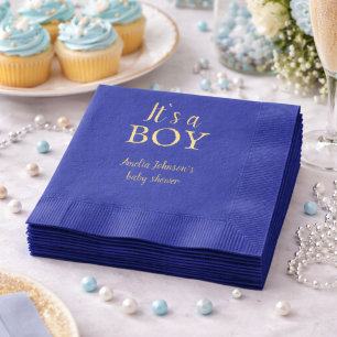 Serviettes Avec Dorure C'est un garçon Baby Shower Révélation du sexe du 