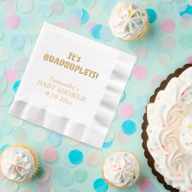 Serviettes Avec Dorure C'est une Baby Shower de quadruplés (Insitu (Fête))