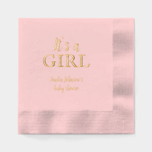 Serviettes Avec Dorure C'est une Fille Baby shower Bébé Genre Reveal Part