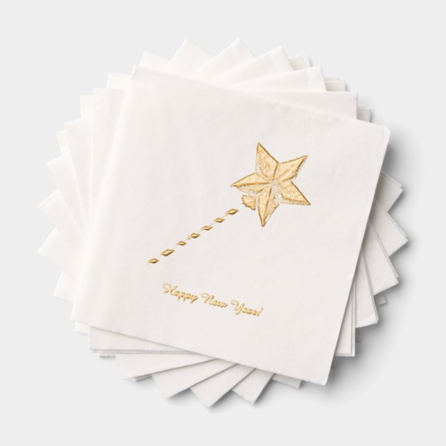 Serviettes Avec Dorure Chapeau étoilé Bonne Année (Insitu (empilé))