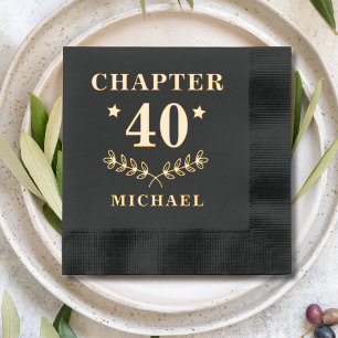 Serviettes Avec Dorure Chapitre 40 Nom Botanique 40e Anniversaire