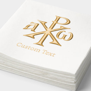 Serviettes Avec Dorure Chi Rho Christogram