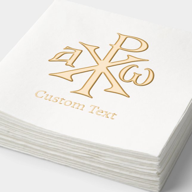 Serviettes Avec Dorure Chi Rho Christogram (Détail)