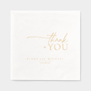 Serviettes Avec Dorure Chic Neutres Mariage Remerciement ID1020 