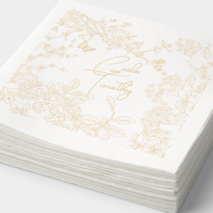 Serviettes Avec Dorure Chinoiserie Toile Filigre Mariage Enregistrer la d