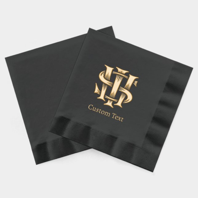 Serviettes Avec Dorure Christogramme IHS (Verso)
