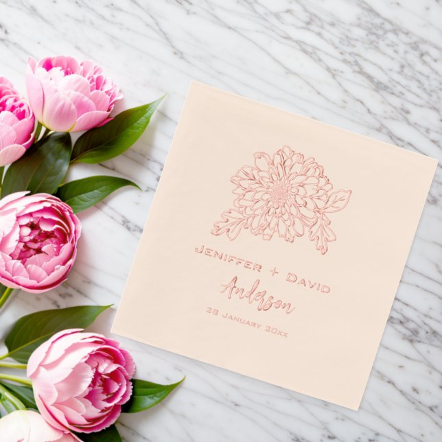 Serviettes Avec Dorure Chrysanthemums Personalized wedding,bridal shower (Insitu (Mariage))